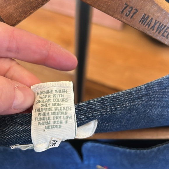 VINTAGE Bechamel Denim Embroidered Chambray Dress - Picture 5 of 7